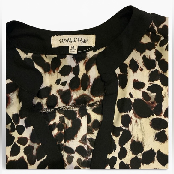 Wishful Park Leopard Print V-Neck Blouse - Picture 2 of 3